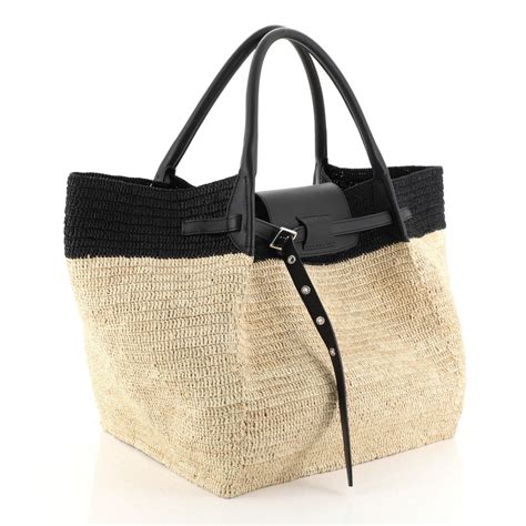 celine raffia bag black|best handbags for raffia.